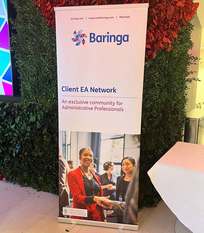 Banner at Baringa's Client EA Network event in 2023