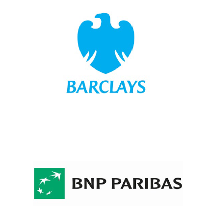 Barclays and BNP Paribas logos