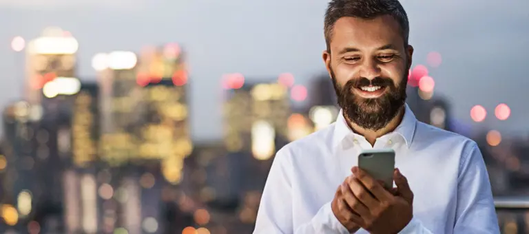 Man looking at his mobile