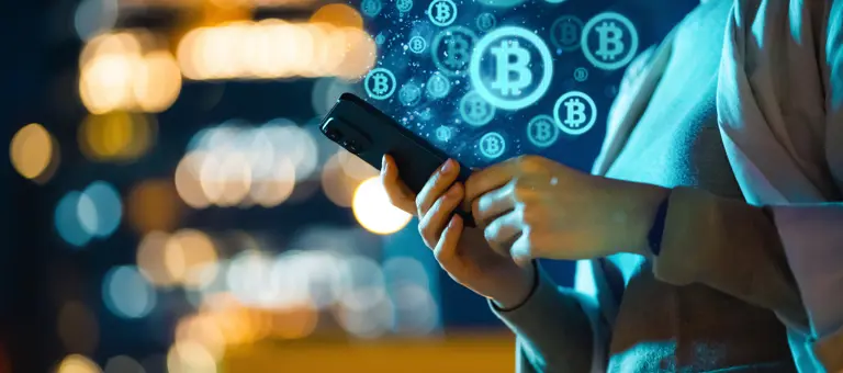 Woman looking at her smartphone