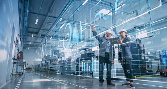 Workers at a data centre