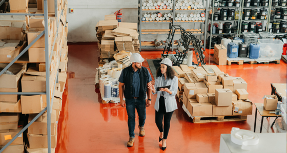 Workers in a warehouse