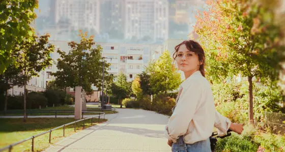 Woman in a city environment