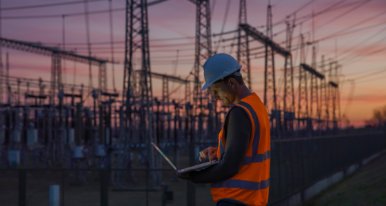 Engineer inspecting an electrical installation
