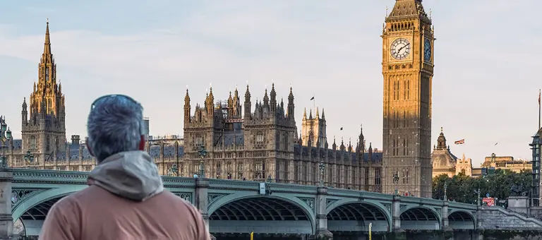 Man looking towards Westminster